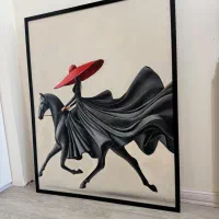 تابلو نقاشی رنگروغن دکوراتیو اسب و دختر|تابلو، نقاشی، عکس|تبریز, |دیوار
