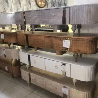 میز تلویزیون شیشه خور رنگ بندی کامل زرکالا2