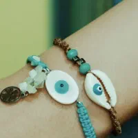 مکرومه چشم نظر و مروارید