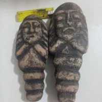 جفت مجسمه سفالی عتیقه تندیس سردیس قدیمی