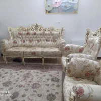 مبل 9نفره چوب راش با ورق طلا وفوم سرد