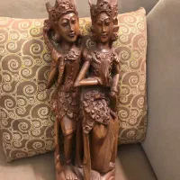 مجسمه چوبی راما و سیتا ۵۰ سانت صنعت اندونزی