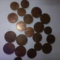 تعدادی سکه خارجی قدیمی سنت و اسکناس