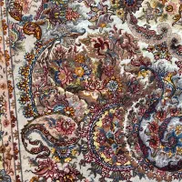 (فرش فرزین)جفت۹متری خطیبی دومتن،رج۴۰ ، تمام ابریشم|فرش|تبریز, |دیوار