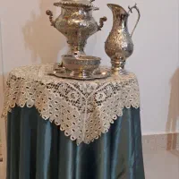 ست سماور برنجی آبکاری نقره|کلکسیون اشیاء عتیقه|مشهد, شهرک بهارستان|دیوار