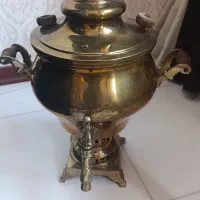 سماور زغالی در حد نو ویه کلمن آب با پایه برنز