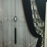 پرده مرغوب زیبا سه تیکه همراه کتیه اویز الماسی|پرده، رانر، رومیزی|اهواز, فاز ۲ پادادشهر|دیوار