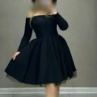 لباس مجلسی کوتاه زنانه شیک (مشکی)