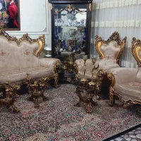 مبلمان استیل سلطنتی ۹نفره*میز غذاخوری۶نفره*|مبلمان خانگی و میز عسلی|بروجرد, |دیوار