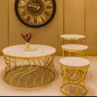 میز جلومبلی و عسلی فلزی طرح سنگ|مبلمان خانگی و میز عسلی|همدان, |دیوار