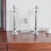 دو شمعدونی با ساعت کریستال بو همایاست