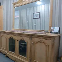 کنسول آینه چوبی