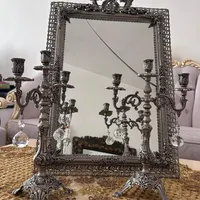 آینه شمعدان طرح نقره