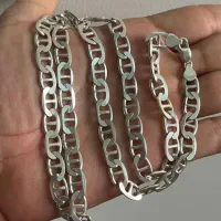 زنجیر نقره مدل فیگارو ایتالیا