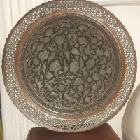 سینی مسی قلمزنی قدیمی (قطر۵۷)|کلکسیون اشیاء عتیقه|تهران, سید خندان (جلفا)|دیوار