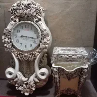 ساعت دیواری با سطل آشغال با جا دستمال کاغذی نو