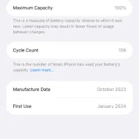 ایفون ۱۵ پرو مکس باطری ۱۰۰