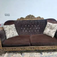 مبل راحتی ۷ نفری کامل چوب سلطنتی کار شدع