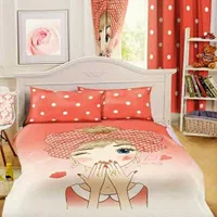 روتختی دخترانه همراه پرده ست در حدنو