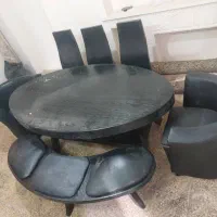 میز ناهارخوری 8نفره درجه یک صندلی ها چرم