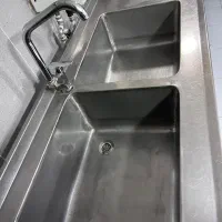 فروش سینک ۱۹۰ سانتی دو لگن صنعتی سمت راست میز دار