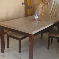 میز ناهار خوری 4 نفره - چوب و سنگ