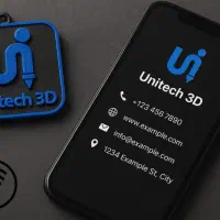 تگ کارت ویزیت هوشمند NFC سه بعدی لوگو شخصی