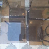 گل میز چوبی و شیشه ای