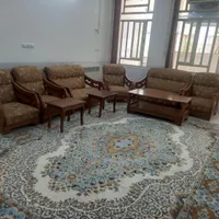 مبل هشت نفره همراه با جلو مبلی و دو عدد میز عسلی|مبلمان خانگی و میز عسلی|یزد, |دیوار