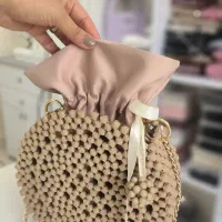 کیف گرد مهره بافی، رنگ نسکافه ای، کارِدست|کیف، کفش، کمربند|تهران, مشیریه|دیوار