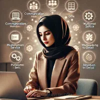 منشی خانم مسلط به زبان انگلیسی و زبان عربی
