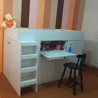تخت خواب نوجوان +میز تحریر و کمد