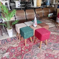 پخش صندلی پاف پایه چوبی مکعبی تک و عمده