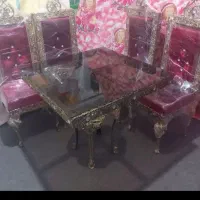 سرویس غذاخوری چهار نفره برنز. آکبند کامل|میز و صندلی غذاخوری|میاندوآب, |دیوار