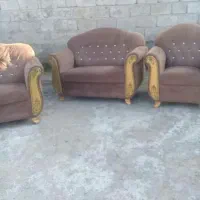 مبل هفت نفره رنگ قهوه ای مخمل