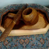پیپ .چپق قاجاری چوبی‌. سایز بزرگ ۲۵ سانتی