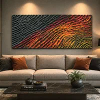 تابلو نقاشی قرمز مشکی ابستره مدرن مینیمال دکوراتیو