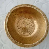 کاسه چهل کلید جنس مس قدمت ۵۰ ساله حکاکی نام پنج تن