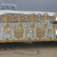 ست چایخوری فلزی طلایی|ظروف سرو و پذیرایی|قم, پامنار|دیوار