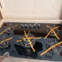 گاز صحفه ای شیشه ای و هود با کابینت