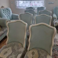 مبل شش نفره نیمه کلاسیک و ۸ عدد صندلی
