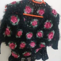 بافت توری گل رز