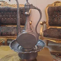 افتابه لگن مسی الماس تراش|کلکسیون اشیاء عتیقه|اصفهان, آبشار|دیوار