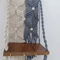 شلف جا کلیدی و جا حوله ای مکرومه دیواری