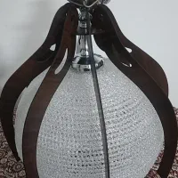 لوستر تک‌شعله چوبی با حباب اکریلیک نو