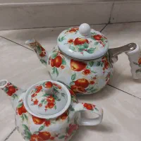کتری لعابی قوری چینی  طرح دار|قوری، کتری، قهوهساز دستی|تهران, تختی|دیوار