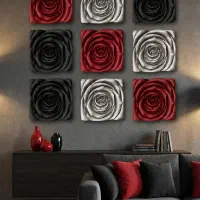 تابلوی  سه‌بعدی گل رز.دکوراسیون لوکس