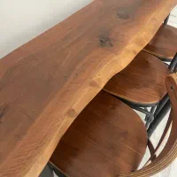 میز اسلب گردو با صندلی لهستانی|میز و صندلی غذاخوری|رشت, بلوار گیلان|دیوار