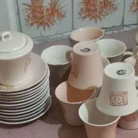 دودست فنجون ونعلبکی ودوتا قندون