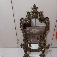 آینه و۲شمعدانی برنج اصل وقدیمی